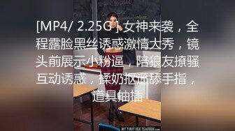 [MP4/ 2.25G ] 女神来袭，全程露脸黑丝诱惑激情大秀，镜头前展示小粉逼，陪狼友撩骚互动诱惑，揉奶抠逼舔手指，道具抽插