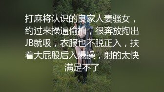 打麻将认识的良家人妻骚女，约过来操逼偷拍，很奔放掏出JB就吸，衣服也不脱正入，扶着大屁股后入爆操，射的太快满足不了