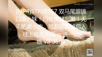 [MP4]STP28767 双马尾眼镜口罩小妹！白丝美腿超嫩！无毛肥美小穴，翘起屁股被后入，往上视角拍摄 一进一出抽插 VIP0600