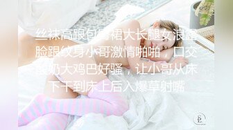 丝袜高跟包臀裙大长腿女浪露脸跟纹身小哥激情啪啪，口交酸奶大鸡巴好骚，让小哥从床下干到床上后入爆草射嘴