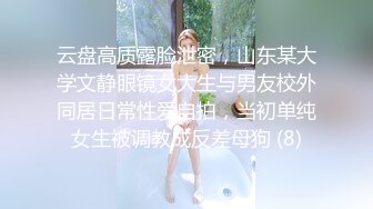 云盘高质露脸泄密，山东某大学文静眼镜女大生与男友校外同居日常性爱自拍，当初单纯女生被调教成反差母狗 (8)