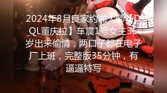 2024年8月良家约啪大师【DQL董庆拉】车震1号女主35岁出来偷情，两口子都在电子厂上班，完整版35分钟，有逼逼特写